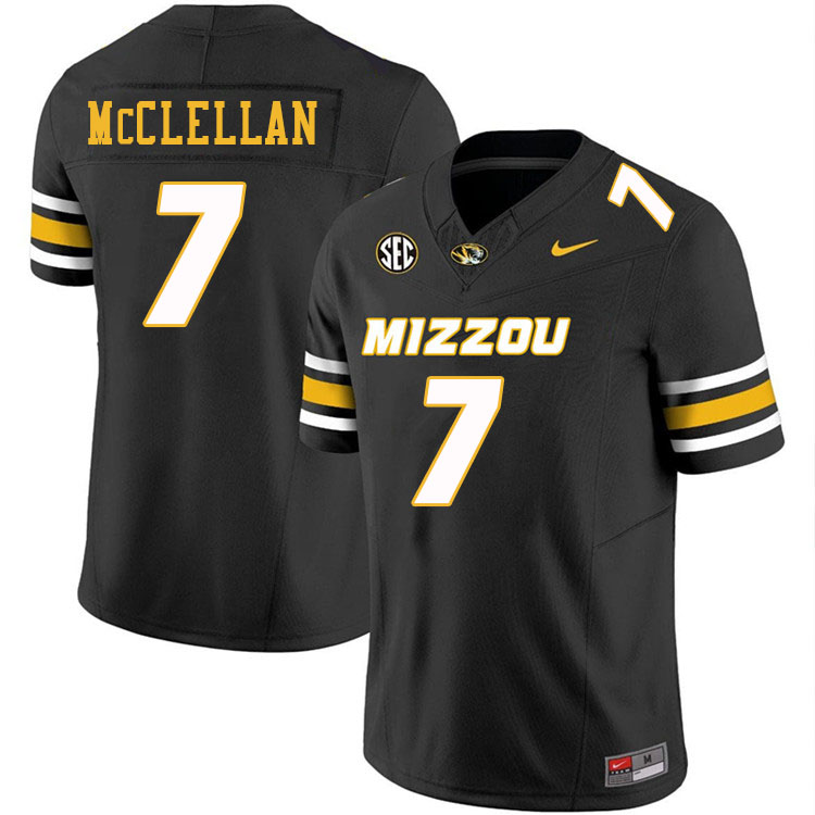 Men #7 Chris McClellan Missouri Tigers College Football Jerseys Stitched-Black